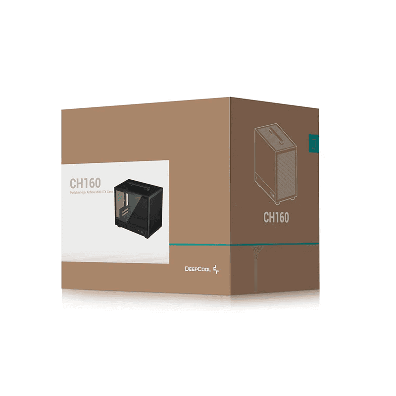 Deepcool CH160 Mini ITX High-Airflow Case, Mini-ITX Motherboard Support, PSU Support Upto SFX L,  1x 2.5 & 3.5 Drive Bays, ABS+SPCC+Tempered Glass, Black | R-CH160-BKNGI0-G-1 thumbnail 4