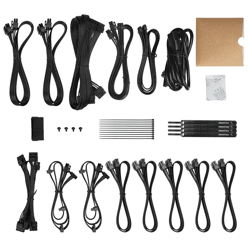 DeepCool PX1300P Fully Modular ATX Power Supply, 1300W Power, 80+ Platinum Efficiency,  120mm Fan, Full Japan Electrolytic Capacitors, Dedicated 12VHPWR, Fluid Dynamic Bearing, Black | R-PXD00P-FC0B-UK thumbnail 6