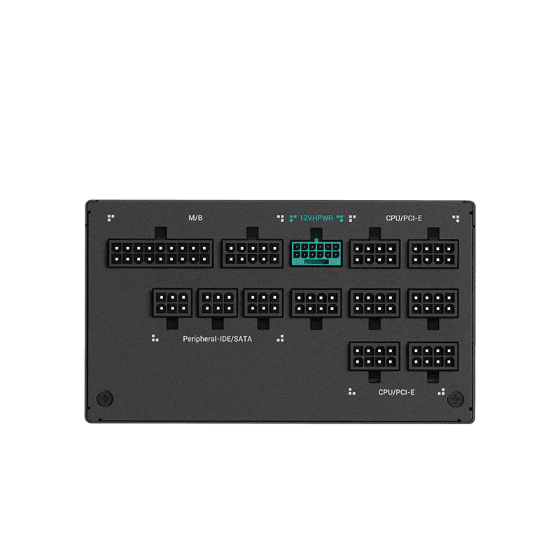 DeepCool PX1300P Fully Modular ATX Power Supply, 1300W Power, 80+ Platinum Efficiency,  120mm Fan, Full Japan Electrolytic Capacitors, Dedicated 12VHPWR, Fluid Dynamic Bearing, Black | R-PXD00P-FC0B-UK thumbnail 4