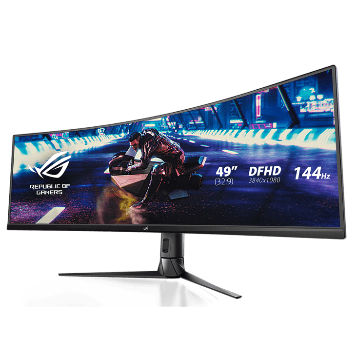 ASUS ROG Strix XG49VQ Super Ultra-Wide HDR Curved Gaming Monitor, 49-inch 32:9 (3840 x 1080), 144Hz, FreeSync 2 HDR, DisplayHDR 400, DCI-P3: 90%, Shadow Boost | 90LM04H0-B01170 thumbnail 3
