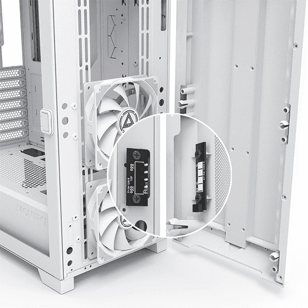 Montech SKY ONE LITE Frost White High-End Budget ATX, Exceptional ARGB Lighting Show, Air Performance Fine Mesh, USB TYPE-C Port, All-Around Anti-Dust Design, 3x High Airflow Fans Pre-Installed, Easy Swivel Glass Side Panel | SKY ONE LITE thumbnail 5