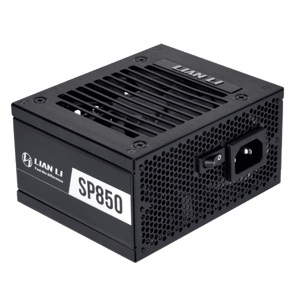 Lian Li SP850 80+ Gold Power Supply SFX, 850 Watts Power, Fully Modular Baided Cables, Adjusted Start/Stop Limit, JPN Electrolytic Capacitors, Black | G89.SP850B.01UK thumbnail 1