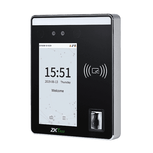 ZKTECO SpeedFace-H5L Linux-Based Hybrid Biometric Access Control & Time & Attendance Terminal, Visible Light Facial Recognition, Face / Fingerprint / Card / Password thumbnail 1