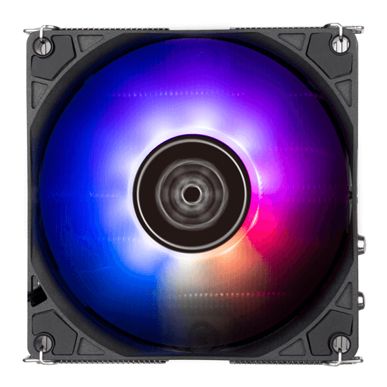 Silverstone Hydrogon H90 ARGB Horizontal CPU cooler, with 4 heat-pipes and 92mm PWM ARGB fan, 11 blade, Spring screw, 10 ARGB LEDS, Anti-vibrational rubber | SST-HYH90-ARGB thumbnail 7