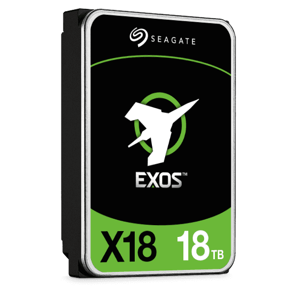 Seagate Exos X18 18TB 512e/4Kn SATA III 6 Gb/s 3.5" Internal Hard Drive, Data Transfer Speeds Up to 270 MB/s, 7200 RPM Speed, 256MB Cache, Fast Format 2,500,000 Hours MTBF | ST18000NM000J thumbnail 1