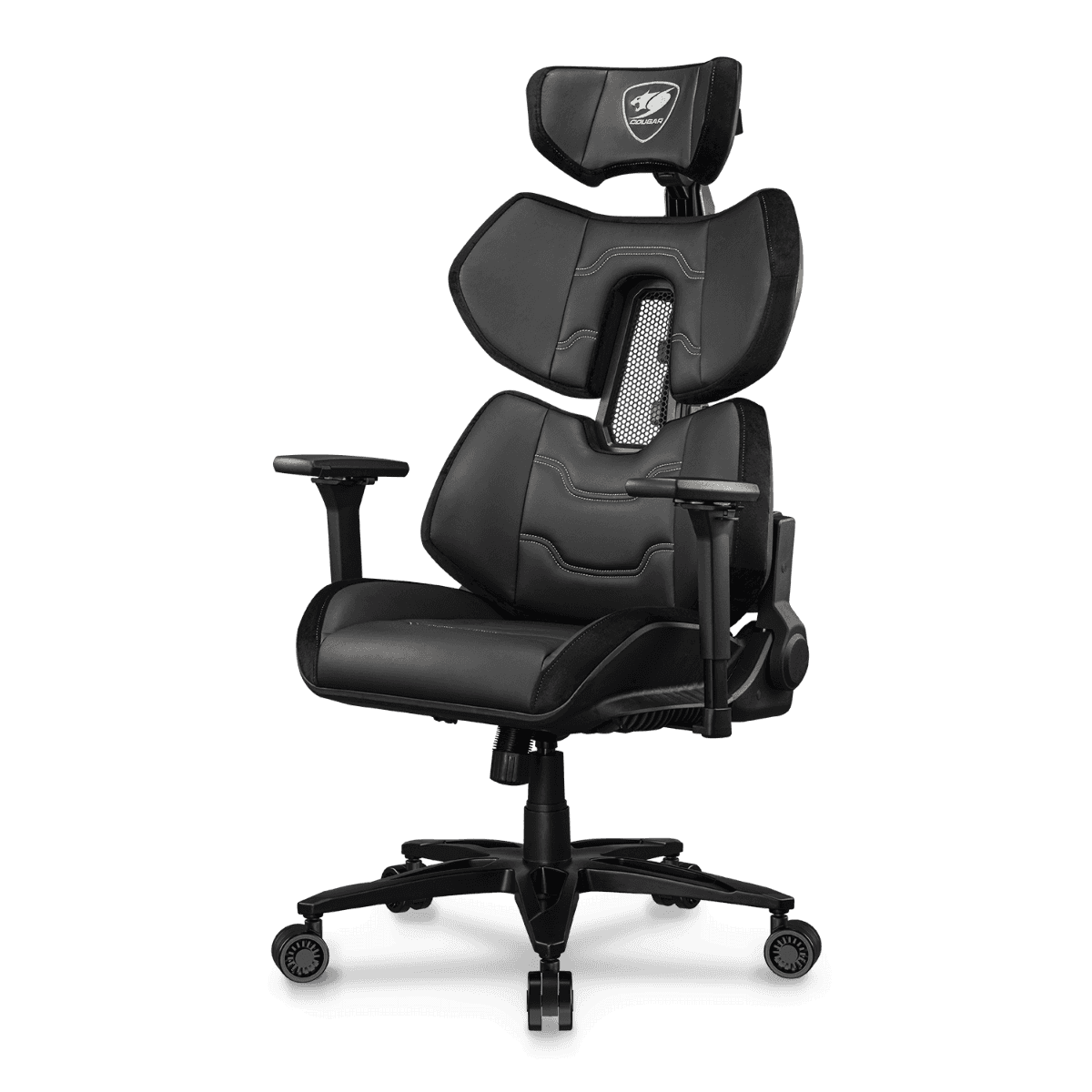 Cougar Terminator Elite Gaming Chair, Butterfly Mechanism, Hyper-Dura Leatherette Upholstery, High Density Mold Shaping Foam, Class 4 Gas Lift, 4D Armrests, Black | 3MTRESLB.0001 thumbnail 2