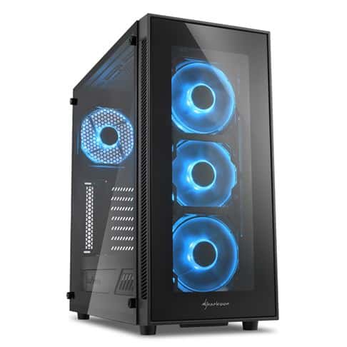 Sharkoon TG5 Glass ATX MIDI Tower Case, 3x 120 mm LED fan Pre-Installed, Tempered glass 4 mm, Blue | 4044951020584 thumbnail 5