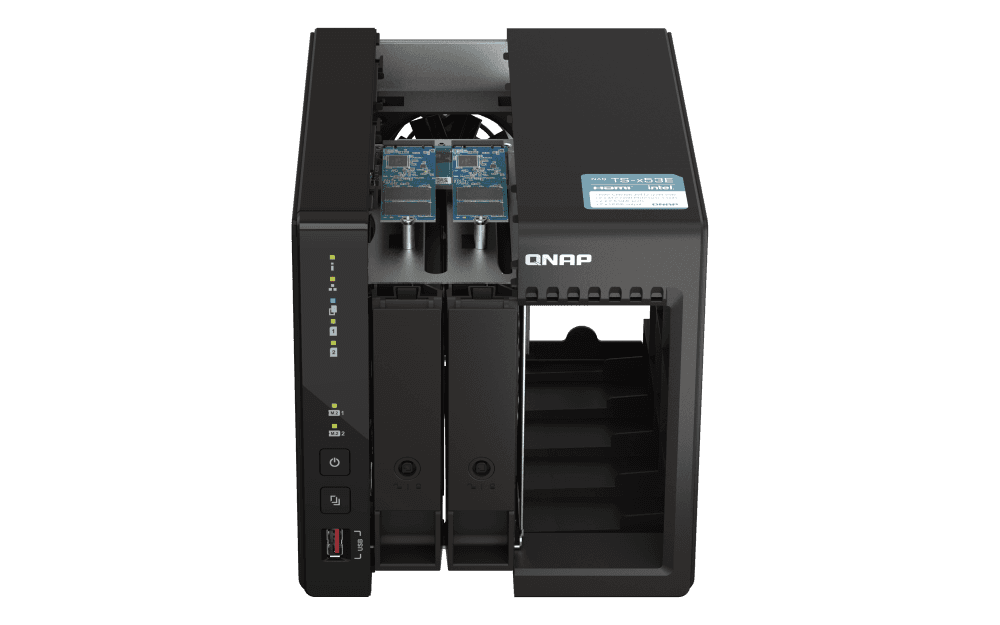 QNAP TS-253E 2 Bay High-Performance Desktop NAS, Intel Celeron J6412 Processor, 8 GB DDR4 RAM, 2 x 3.5" SATA 6Gb/s, Dual 2.5GbE Network Connectivity, 2xM.2 2280 PCIe, 2 x USB 3.2 Gen2 | TS-253E-8G thumbnail 3