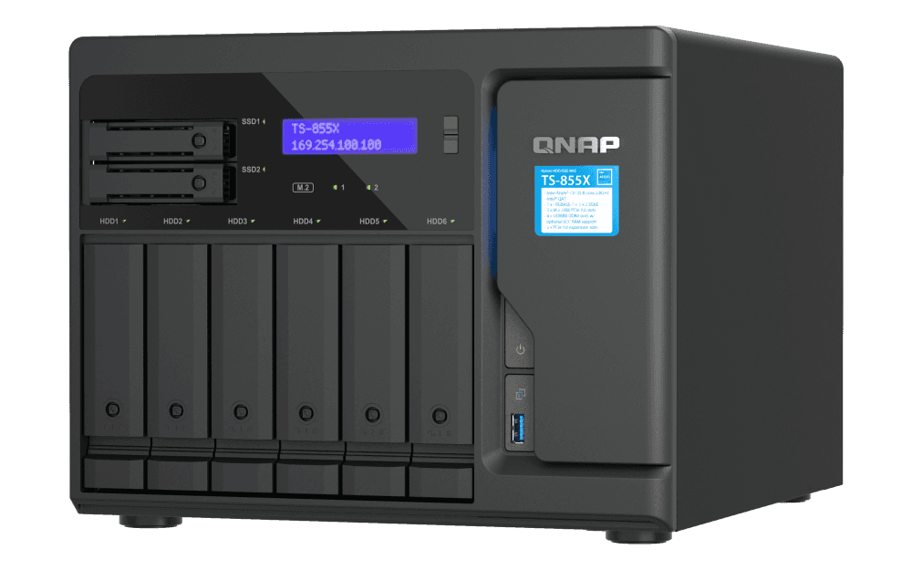 QNAP TS-855X-8G 8-BAY NAS, Intel Atom C5125 8-core processor, 2.8GHz, 4 x U-DIMM DDR4, upto 128 GB (4 x 32 GB), 64-bit x86, 4 x U-DIMM DDR4 Support ECC memory |  TS-855X-8G thumbnail 3