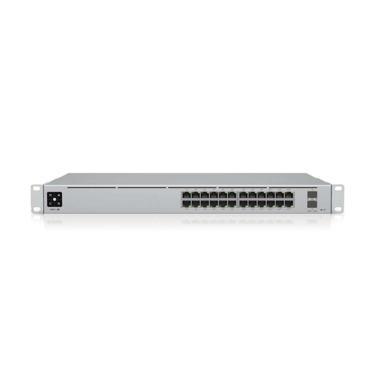 Unifi  USW-Pro-24-PoE  A 24-port, Layer 3 switch capable of high-power PoE++ output, (16) GbE PoE+, (8) GbE PoE++ ports, (2) 10G SFP+ ports, 400W total PoE availability, DC power backup-ready, Layer 3 switching, Near-silent cooling thumbnail 2