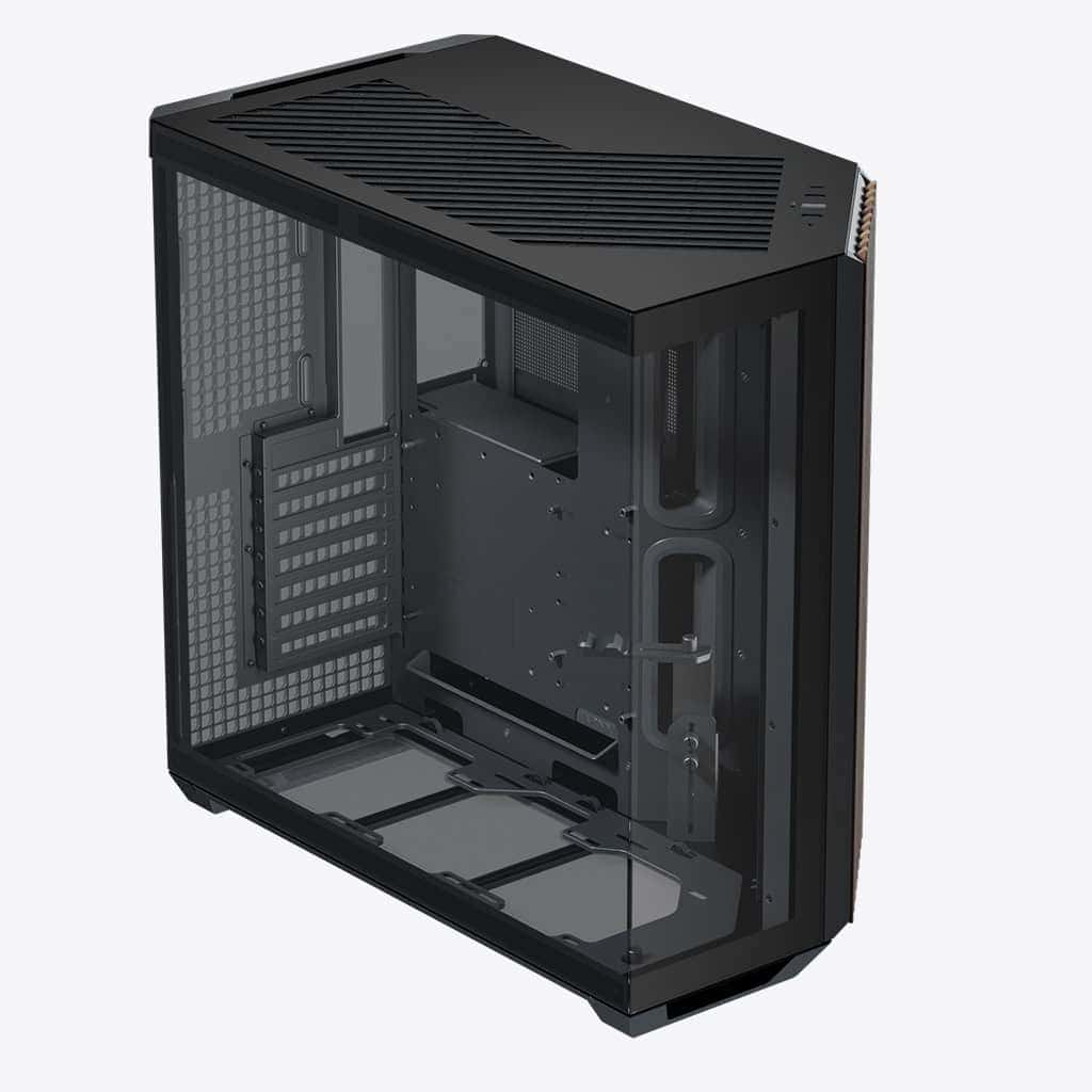 APNX V1 V1-W-BK-v1 ATX Mid Tower Black/Wood Computer Case, Upto ATX Motherboards, Upto 360mm Radiators, Vertical GPU Holder Kit, Adjustable Motherboard Displacement, Black  | V1-W-BK-v1 thumbnail 4