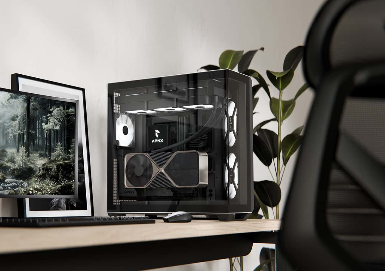 APNX V1 Wood Black Built Gaming PC, AMD 7800X3D Ryzen 7, TUF RTX4080-Super 16GB OC, 32GB (2x16GB) 6400MTs, 2TB 990 PRO, 1000W thumbnail 1
