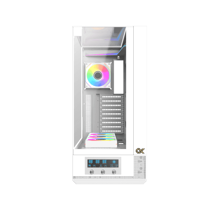 Xigmatek Vision Pro Arctic E-ATX ARGB Case, 3x Tempered Glass, Smart Fan Control LCD Display Panel, 9x Fans Supports, MoBo Upto E-ATX, GPU Upto 410mm, Cooler Upto 360mm, White | EN45172 thumbnail 4