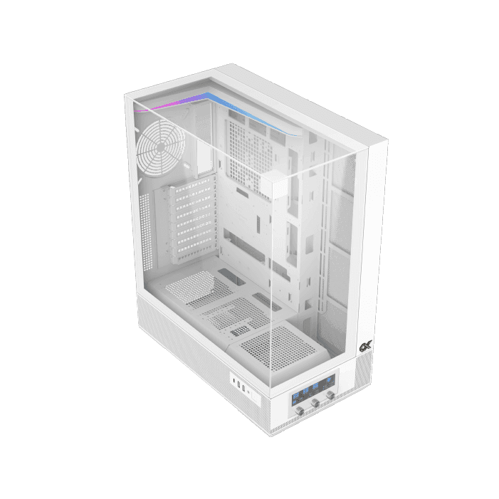 Xigmatek Vision Pro Arctic E-ATX ARGB Case, 3x Tempered Glass, Smart Fan Control LCD Display Panel, 9x Fans Supports, MoBo Upto E-ATX, GPU Upto 410mm, Cooler Upto 360mm, White | EN45172 thumbnail 5