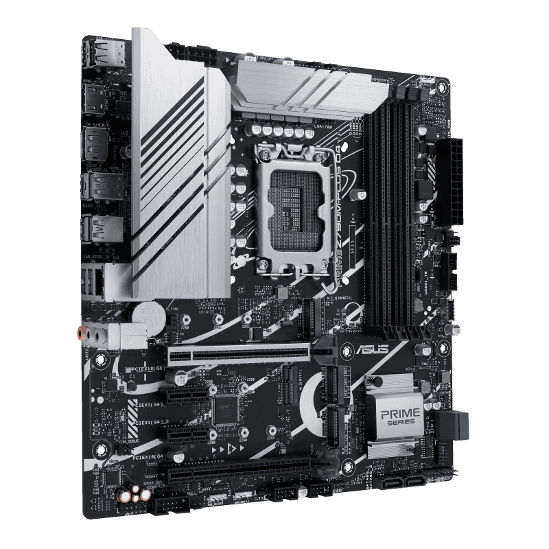 ASUS Prime Z790M-PLUS D4, an Intel Z790 LGA 1700 mATX motherboard with PCIe?? 5.0, three M.2 slots, 10+1 DrMOS, DDR4, Intel?? 1 Gb LAN, HDMI??, DP, USB 3.2 Gen 2x2 Type-C??, front USB 3.2 Gen 1 Type-C??, Thunderbolt??? (USB4??) support, Aura Sync| 90MB1D2 thumbnail 7