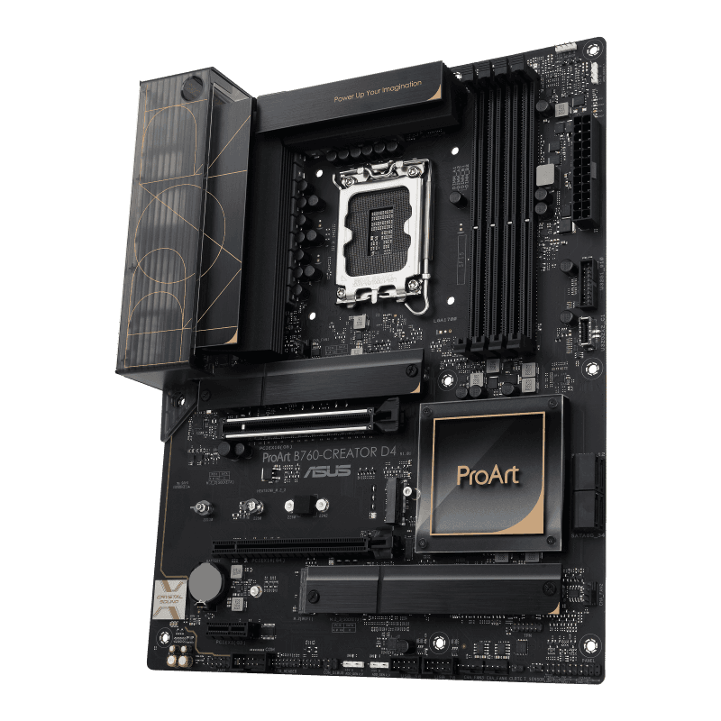Asus ProArt B760-Creator D4 DDR4 Motherboard, LGA1700 Socket, Intel B760 Chipset, M.2 Heatsink, PCIe 5.0, Thunderbolt 4 Header, 2.5G + 1G LAN, Max Memory 128GB 4xDIMM , 90MB1DU0-M0EAY0 thumbnail 2