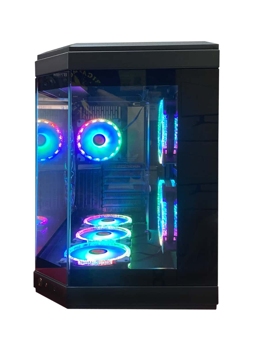 WJCOOLMAN Y40 - 6F Diamond ATX Gaming PC Case, Tempered Glass Pannels, Up to 360mm Radiators Support, 6x Pre Installed Diamond Fans, ???3.5???HDD *2. ???2.5??? SDD*2, USB 3.0 *1/Type-C *1, Black | Y40 - 6F thumbnail 4