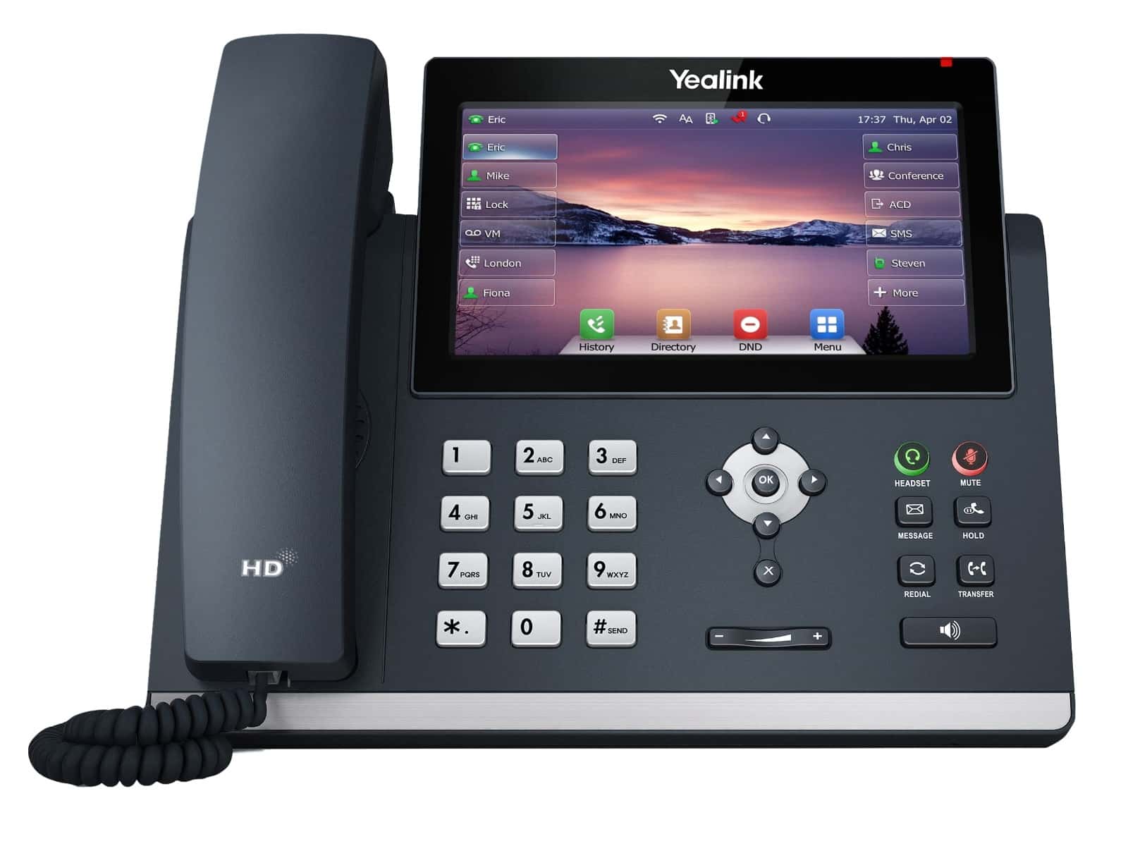 Yealink SIP-T48U Advanced IP Power over Ethernet Corded Phone with Optima HD Voice Technology and 7.0 Inch LCD Touch Screen Colour Display with Backlight (800 x 480 Pixel) - Black thumbnail 2