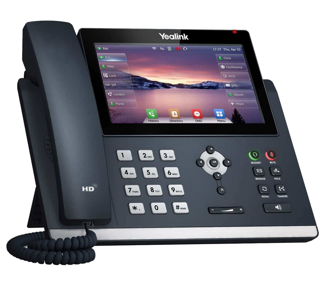 Yealink SIP-T48U Advanced IP Power over Ethernet Corded Phone with Optima HD Voice Technology and 7.0 Inch LCD Touch Screen Colour Display with Backlight (800 x 480 Pixel) - Black thumbnail 3