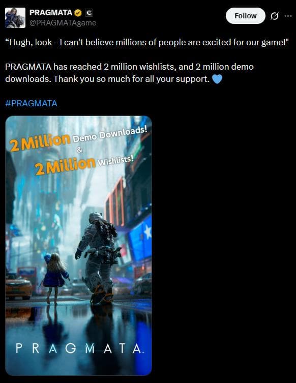 PRAGMATA 2 million wishlists