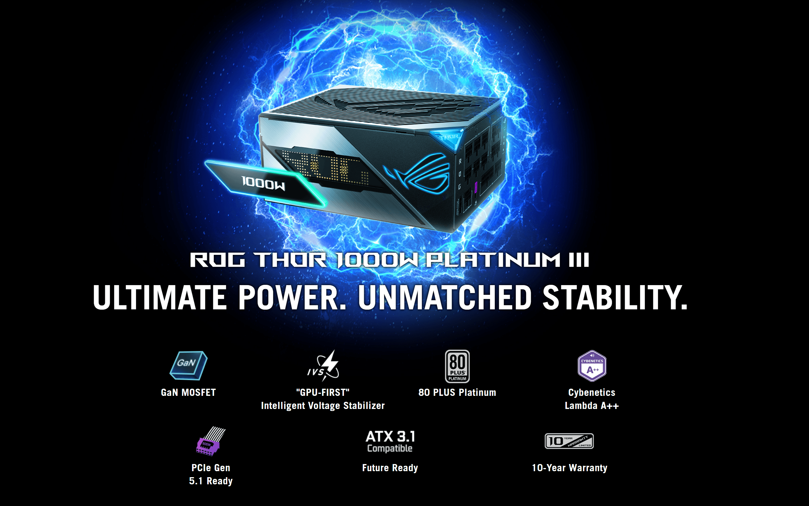 【新品！】ASUS ROG Thor 1000W Titanium III Amazon.com: ASUS ROG Thor 1000W Platinum III PSU (80 Plus Platinum