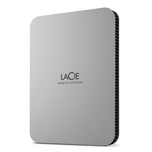 Lacie LaCie 1TB USB 3.2 Gen 1 Type-C External HDD Mobile Drive, 130 MB/s File Transfers Speed, Sleek, Portable Design by Neil Poulton, Windows and Mac Compatible, Space Gray | STLP1000400 - product view 2 of 4