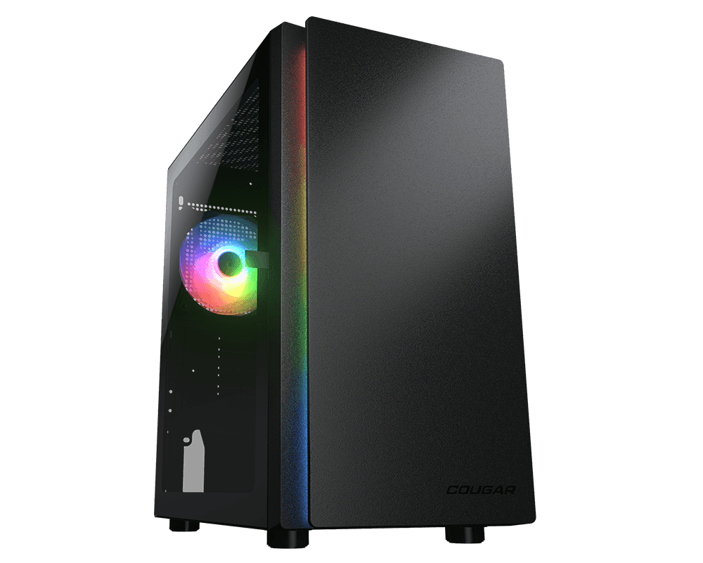 Cougar  Cougar Purity RGB Mini Tower Case, 3mm Hinged Tempered Glass Panel, 1x Pre-Installed aRGB Fan, Up to 5xFan & 240mm Radiator Support, Black | 385PC40.0002 - product view 2 of 8