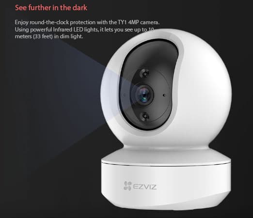 EZVIZ EZVIZ by HIKVISION |4MP QHD Resolution Indoor Smart WiFi Baby/Pet Monitor Camera |Smart Night Vision |360 Visual Coverage |Motion Detection Two-Way Talk |Micro SD Slot up to 256GB (TY1), White6941545605401 - product view 3 of 6