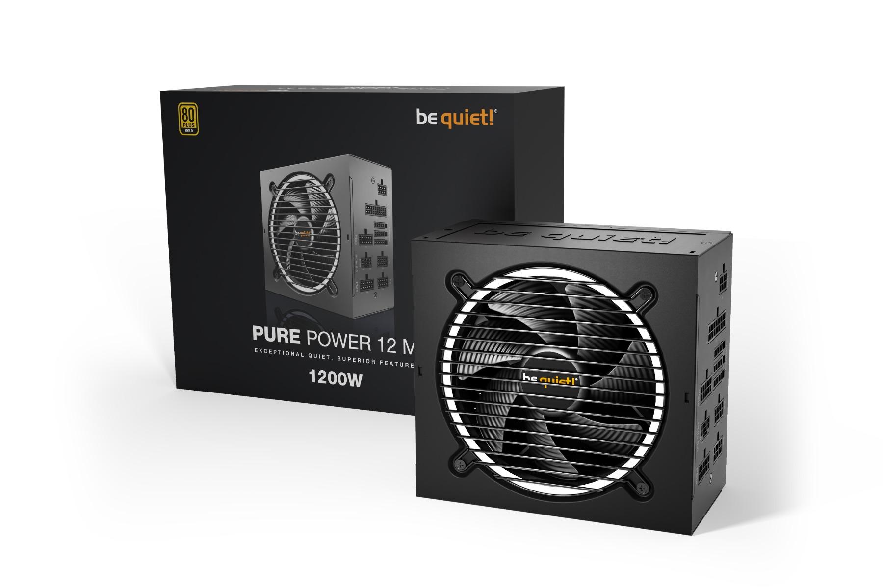 Be Quiet! Pure Power 12 M Fully Modular Power Supply, 1200W Power, 80 Plus Gold Efficiency, 120mm Be Quiet! Fan, 2x Strong 12V-Rails, Active PFC, LLC + SR + DC/DC Technology, Black | BN346 – Buy Online