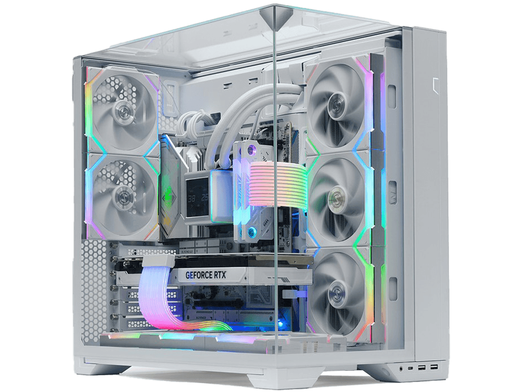 White Gaming PC: AMD Ryzen 7 7800X3D, RTX 5060 White OC, 32GB DDR5 6000MTs, 1TB NVME, Strimer Cables, Wireless Fans, 750W