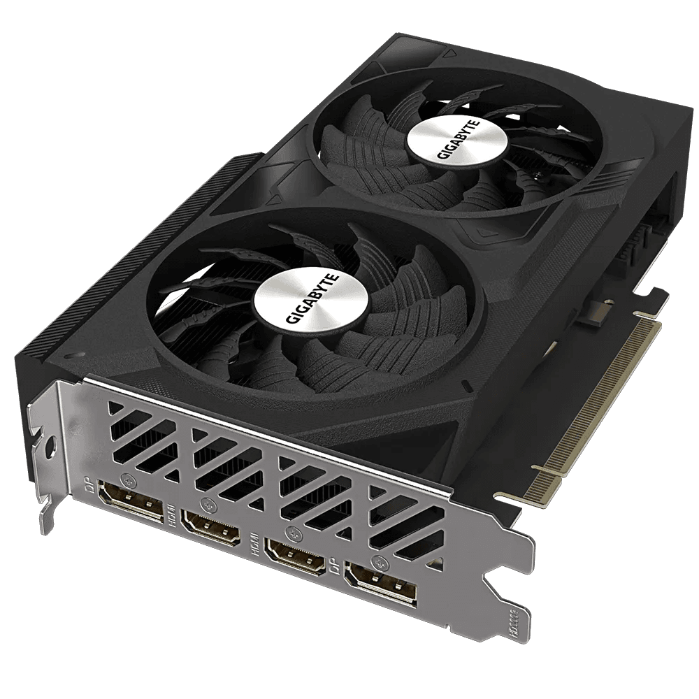 Gigabyte GIGABYTE GeForce RTX 4060 WINDFORCE OC Graphics Card, 8GB GDDR6 128bit Memory, 2475 MHz Core Clock, 3072 CUDA Cores, PCI-E 4.0 DP 1.4a*2 / HDMI 2.1a*2 | GV-N4060WF2OC-8GD - product view 2 of 7