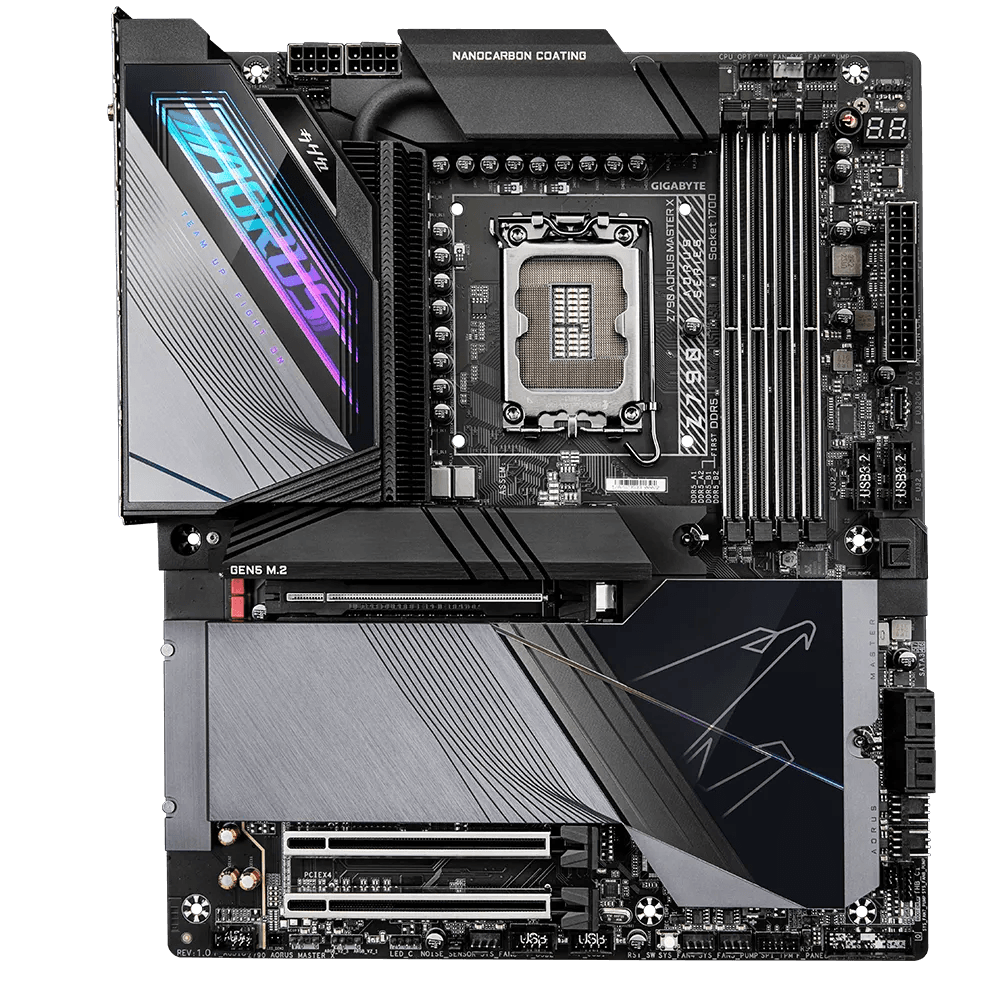 Gigabyte Gigabyte Z790 AORUS MASTER X LGA 1700 E-ATX Motherboard, Z790 Chipset, 4 x DDR5 DIMM, Supporting Up to 128GB | Z790 AORUS MASTER X - product view 3 of 4