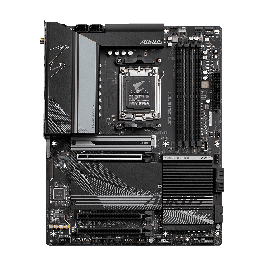 Gigabyte Gigabyte X670 AORUS ELITE AX DDR5 AM5 Motherboard, AMD X670 Chipset, Dual Channel DDR5, Next Generation Storage, Mega-Heatpipe & M.2 Thermal Guard, 2.5GbE LAN & Wi-Fi 6E 802.11ax, HDMI | X670 AORUS ELITE AX - product view 2 of 6