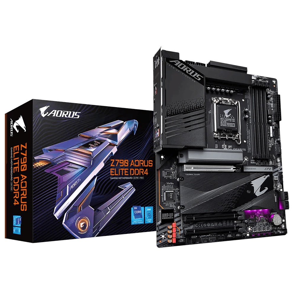 Gigabyte GIGABYTE Z790 AORUS ELITE DDR4 LGA1700 ATX Motherboard, Intel Z790 Chipset, 4 x DDR4 DIMM, 128GB Max Memory, Realtek 2.5GbE LAN, 1x M.2, 1 x PCI E x16, 1x HDMI,USB 3.2/2.0 | Z790-A-ELITE-DDR4 - product view 1 of 4