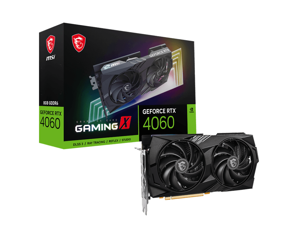 MSI MSI GeForce RTX 4060 Gaming X 8G Graphics Card - NVIDIA RTX 4060, 8 GB GDDR6 Memory, 17 Gbps, PCIe 4.0, Twin Frozr 9, RGB, DLSS3 | 912-V516-011 - product view 3 of 5