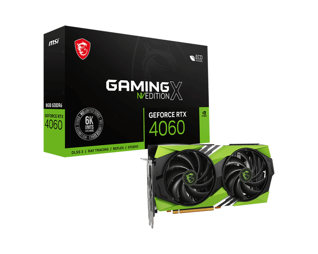 MSI MSI Gaming GeForce RTX 4060 8GB GDDR6 PCI Express 4.0 x8 ATX Video Card RTX 4060 GAMING X NV EDITION 8G | 912-V516-033 - product view 3 of 5