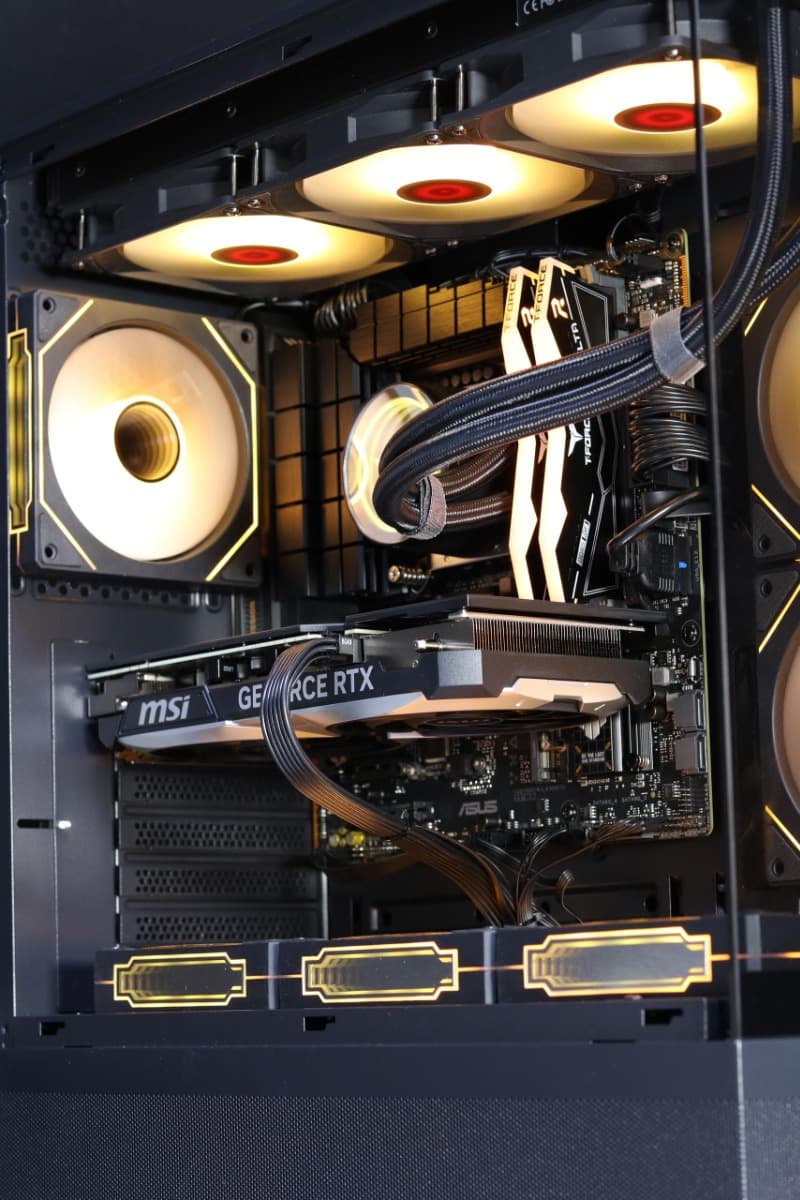Nanotech AMD 9700X X 4060Ti OC Gaming PC, AMD 9700X Ryzen 7 | Dual 4060Ti 8GB OC | 32GB (2x16GB) 6400MTs | 990 PRO 2TB | 850W | 240mm Cooler - product view 1 of 4