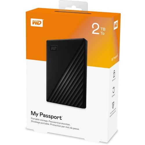 Western Digital WD My Passport 5TB External Hard Drive, USB 3.2 Gen 1, Password Protection & Backup Software - product view 1 of 5