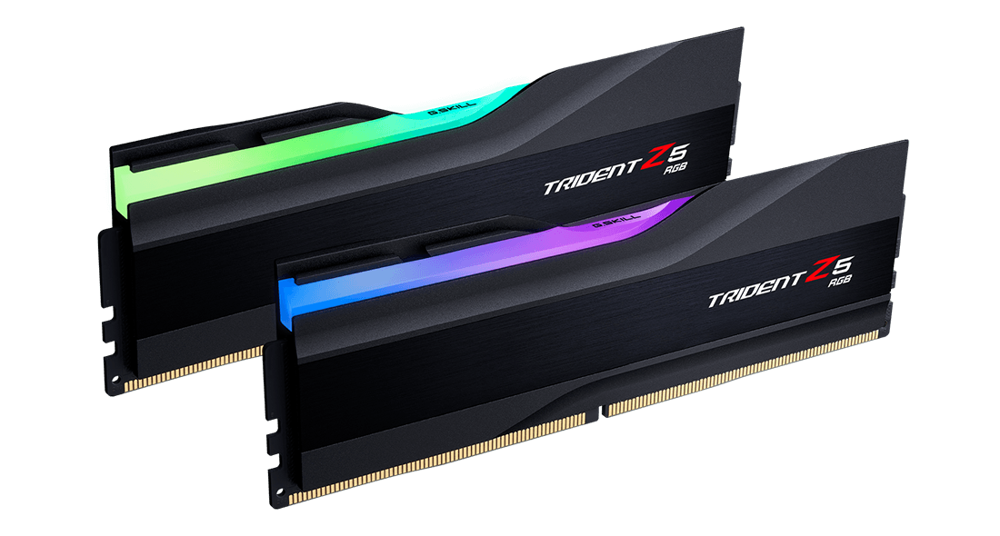 G.SKILL G Skill Trident Z5 RGB DDR5-6000 CL32-38-38-96 1.40V 64GB (2x32GB) Intel XMP Memory Kit (RAM), Black | F5-6000J3238G32GX2-TZ5RK - product view 2 of 5