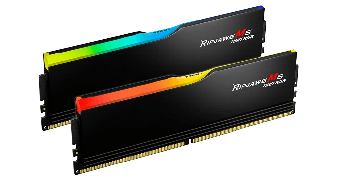 G.Skill Ripjaws M5 Neo RGB DDR5 Memory, 32GB (2x16GB) Capacity, 6000MHz Speed, CL30-38-38-96 Latency, 1.35 Voltage, AMD Expo, Black | F5-6000J3038F16GX2-RM5NRK thumbnail 2