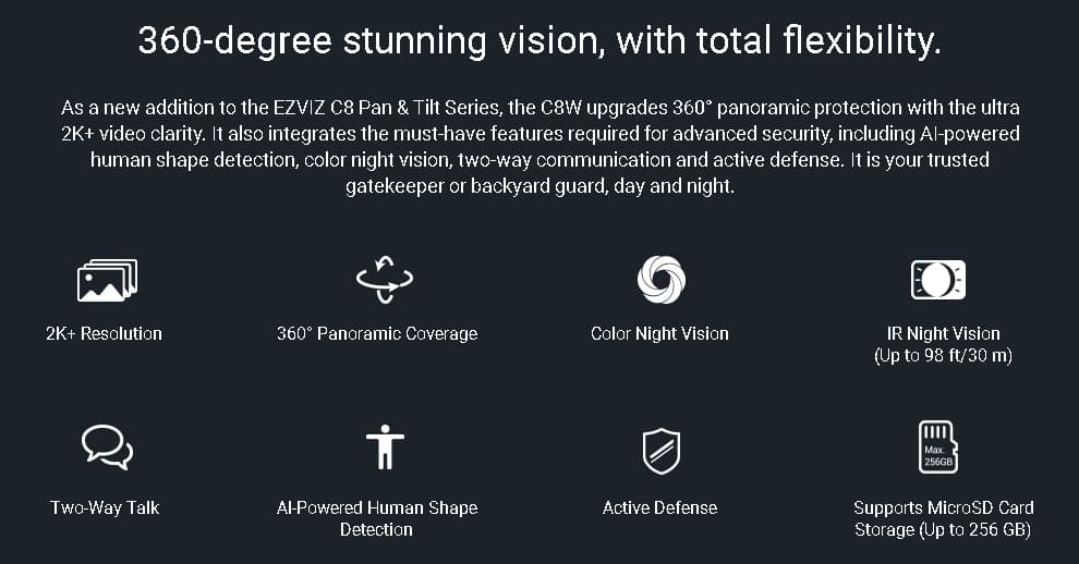 EZVIZ EZVIZ CS-C8W  4MP OUTDOOR WIRELESS CAMERA(4MP,W1)-6941545606859 - product view 2 of 4