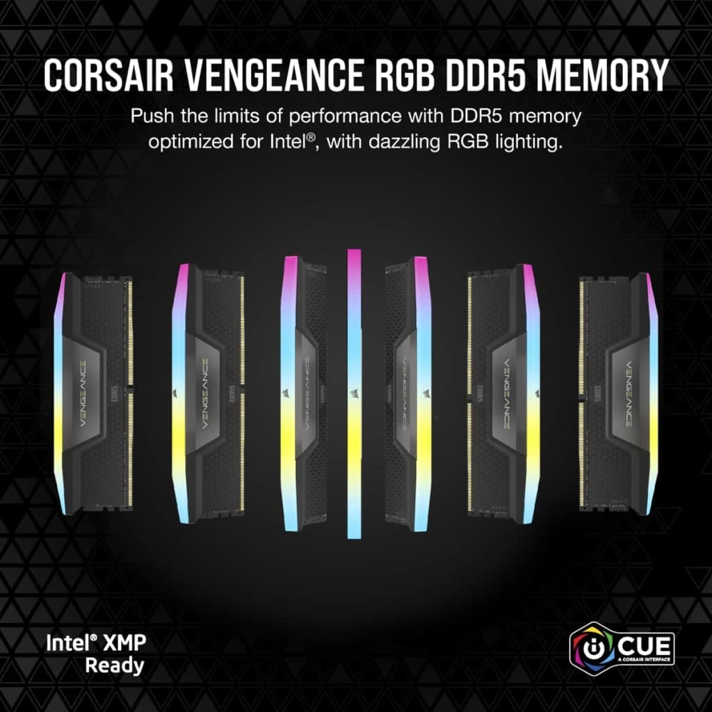 Corsair CORSAIR VENGEANCE RGB DDR5 5600 96GB(48GB*2)KIT INTEL XMP,CMH96GX5M2B5600C40,840006665007,231009532 - product view 1 of 5
