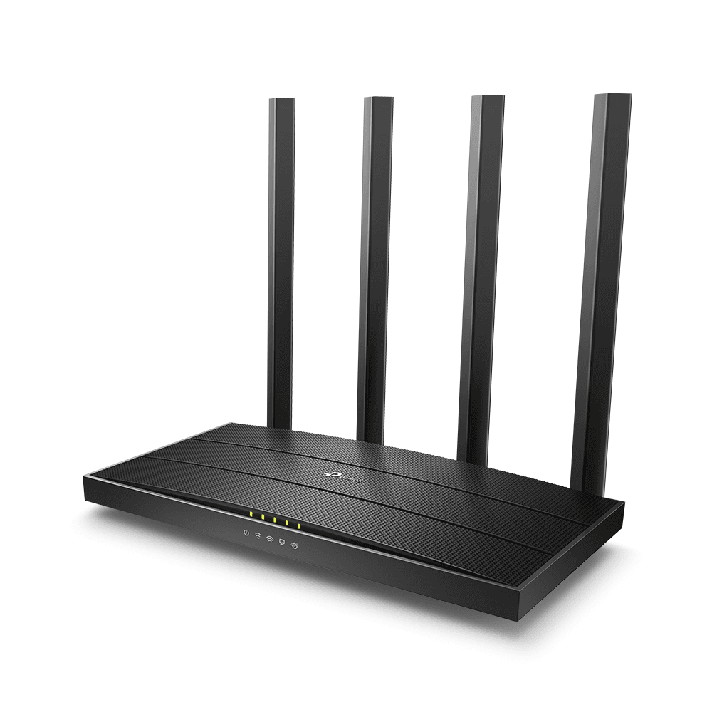 tp-link TP-Link Archer C6 AC1200 Wi-Fi Router, Dual Band 1200 Mbps Speed, Advanced Security with WPA3, Smart Roaming, Black | Archer C6 - product view 3 of 5