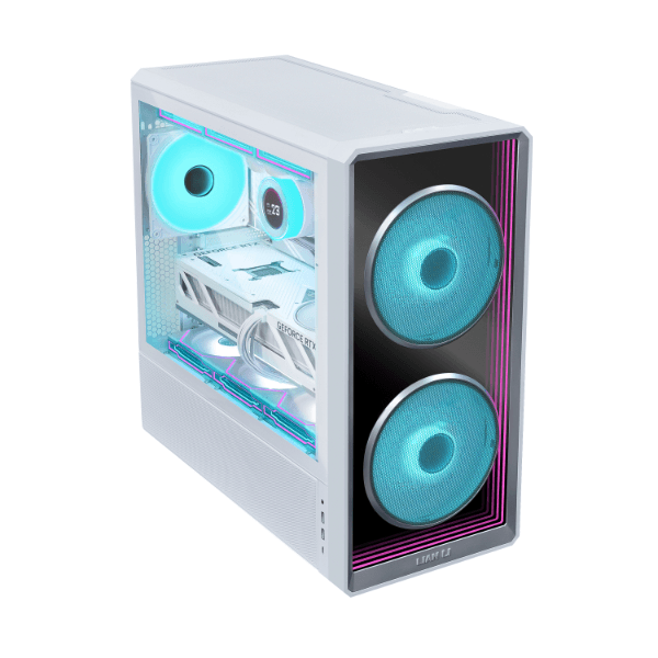 LIAN LI LANCOOL 217 INF White Mid-Tower Case, Infinity Mirror Front Panel, High Airflow (2x 170mm Fans), Back-Connect Compatible | G99.LAN217INFXW.00 - product view 2 of 7