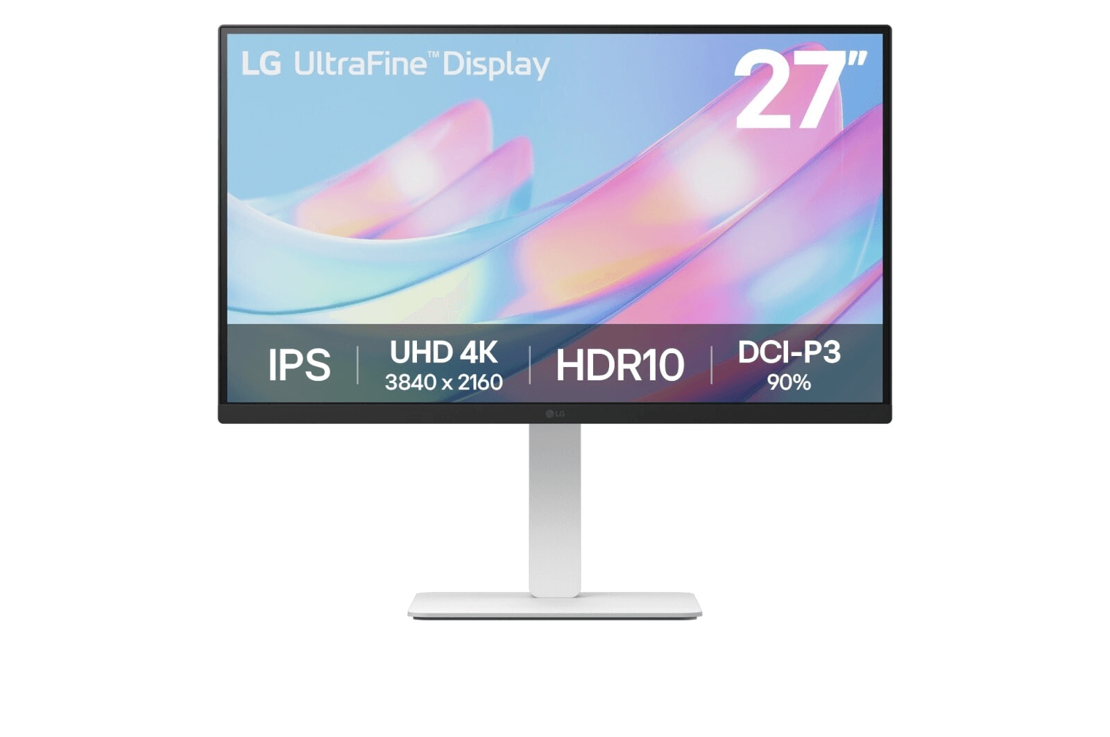 LG LG 27US550-W 27-inch 4K UHD UltraFine IPS Monitor, 5ms (GtG at Faster), 60Hz, HDR10, DCI-P3 90%, Ergonomic Stand (Height/Pivot/Swivel) - product view 1 of 8