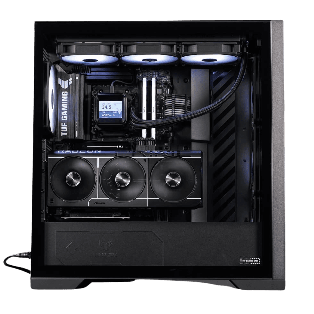Asus High-end Ultra 9 Gaming PC Powered By ASUS, CORE ULTRA 9 285K, PRIME 5070TI OC EDITION 16GB, 64GB (2x 32GB) DDR5 6000MTs, 2TB BLACK SN850X 7300 MBs, AIO Cooler, 850W - product view 2 of 3
