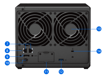 Synology Synology  DS923+, Tower, 4-Bays 3.5 SATA HDD/SSD, 2 x M.2 2280 NVMe SSD slot,  AMD R1600 2-core 2.6 (base) 4 GB DR4 ECC   4711174724451  846504004454 - product view 2 of 6