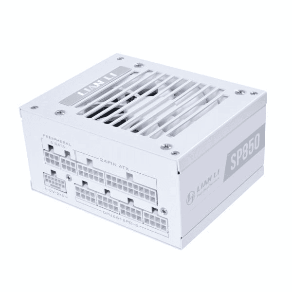 Lian li SP850 V2 White Fully Modular SFX Power Supply, ATX 3.1 & PCIe 5.0 Ready, Compact 125×100×63.5 mm, 80 Plus Gold, 92mm FDB fan with ZERO RPM | G9P.SP0850G.W000.UK – Buy Online