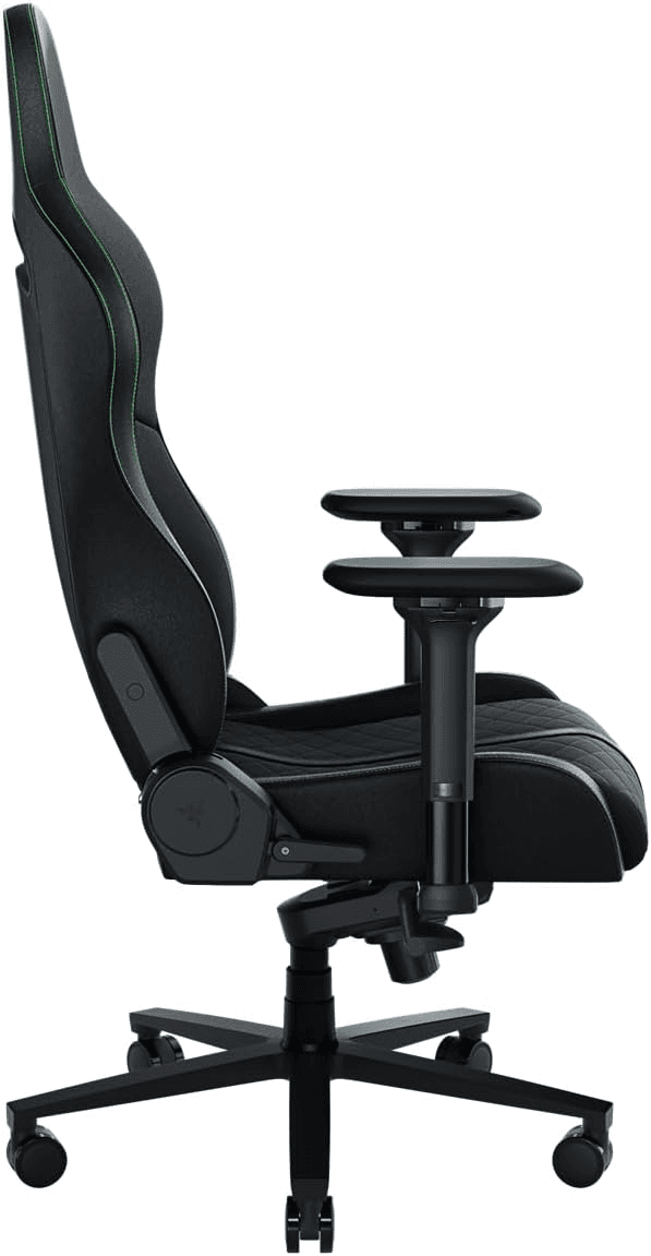 RAZER Razer Enki Gaming Chair: All-Day Gaming Comfort - Built-in Lumbar Arch - Optimized Cushion Density - Dual-Textured, Eco-Friendly Synthetic Leather - Reactive Seat Tilt & 152-Degree Recline - Green | RZ38-03720100-R3G1 - product view 3 of 7