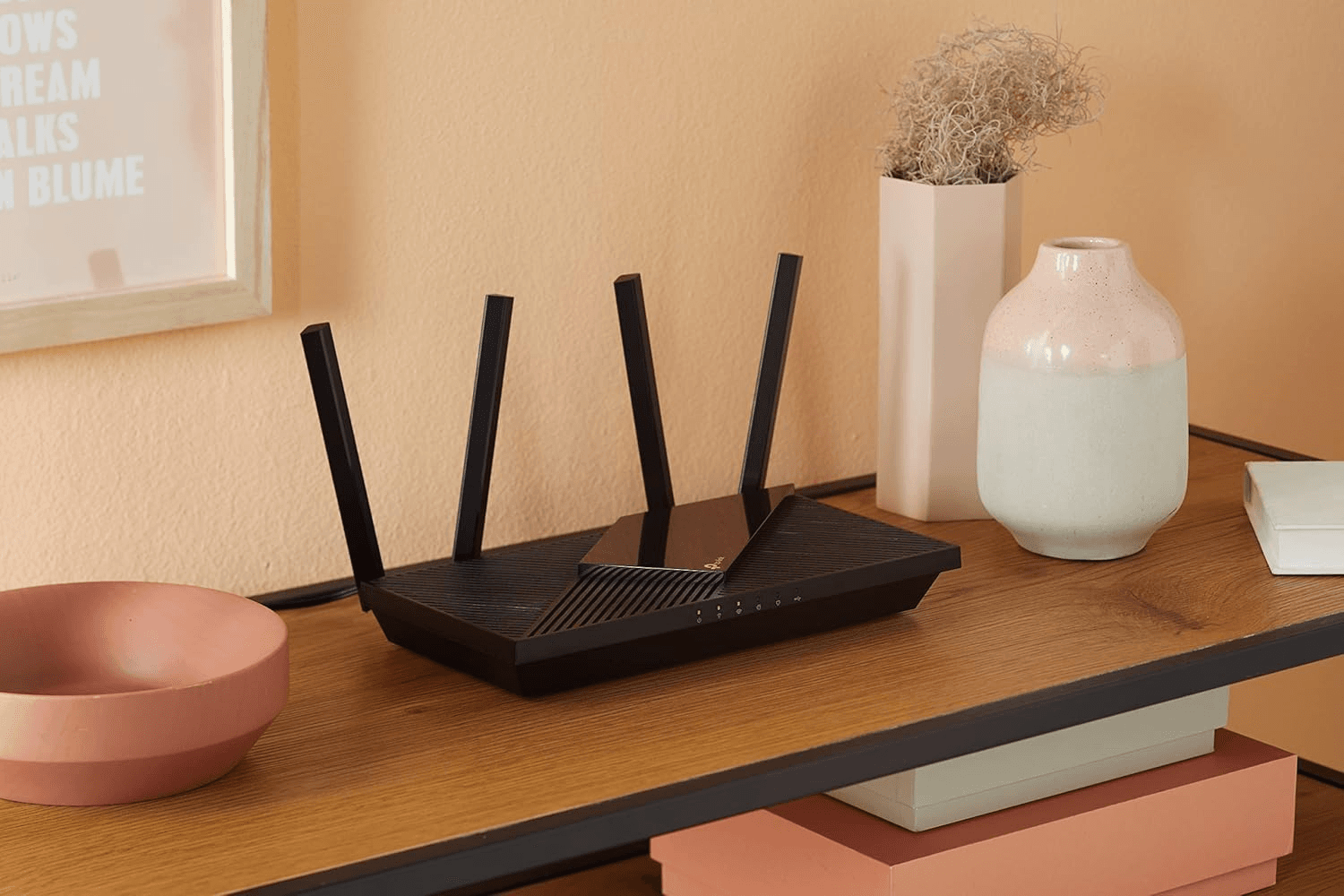 TP-Link Archer AX55 AX3000 Dual Band Gigabit Wi-Fi 6 Router, 2402Mbps 5 GHz, 574Mbps 2.4 GHz, 802.11ax, 160MHZ Bandwidth, Dual Band, OFDMA, MU-MIMO, Works with Alexa, Black | Archer AX55 - product view 2 of 6